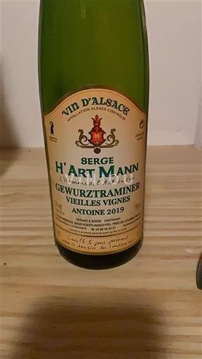 Alsace Gewurztraminer Serge H'Art Mann Antoine Vieilles Vignes 2019