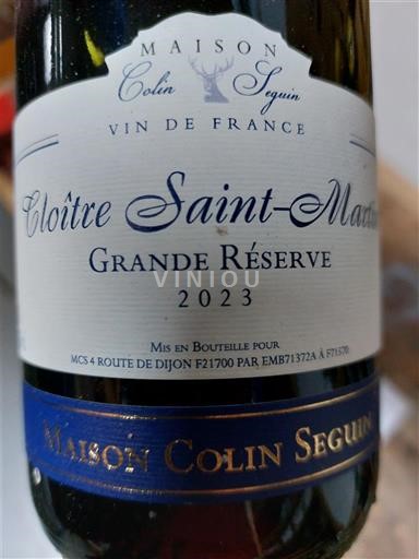 Bourgogne Ikke specificeret Maison Colin Seguin Cloître Saint-Martin Grande Réserve 2023