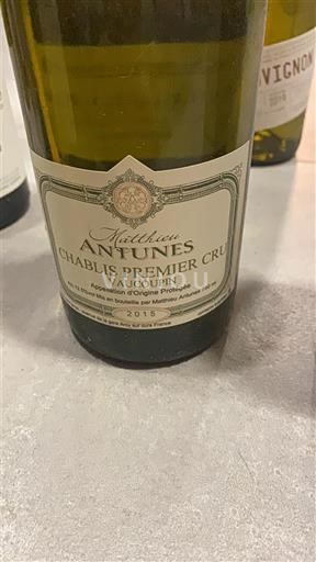 Burgundy Chablis Premier Cru Mathieu Antunes Vaucopins 2015