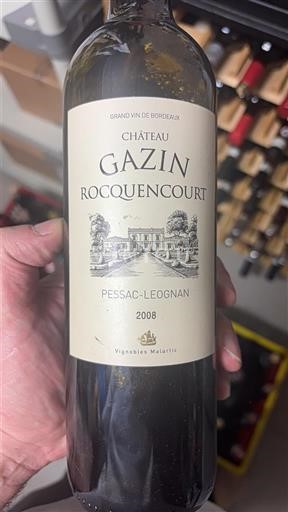 Bordeaux Pessac-Léognan Château Gazin Rocquencourt 2008