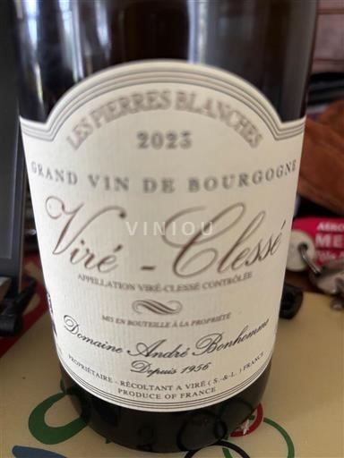 Bourgogne Viré-clessé Domaine André Bonhomme Les Pierres Blanches 2023