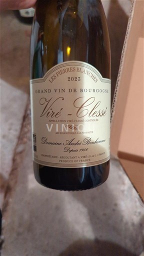 Burgundija Viré-clessé Domaine André Bonhomme Les Pierres Blanches 2023