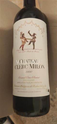 Bordeaux Pauillac Grand Cru Classé Château Clerc Milon 2000