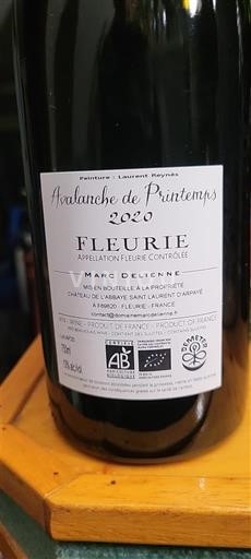 Beaujolais Fleurie Marc Delienne Avalanche de Printemps 2020