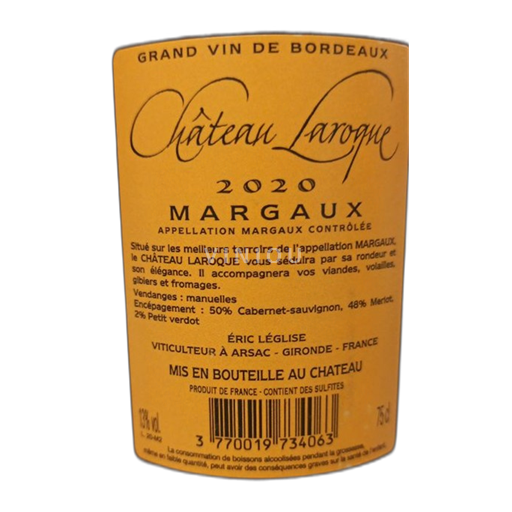 Vin Margaux Château Laroque - 2014 - Avis, conseil, vieillissement