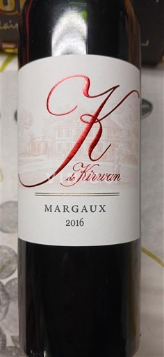 Bordoja Margaux Château Kirwan K de Kirwan 2016