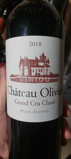 Bordeaux Pessac-Léognan Grand Cru Classé Château Olivier 2018