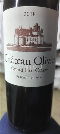 Bordeaux Pessac-Léognan Grand Cru Classé Château Olivier 2018