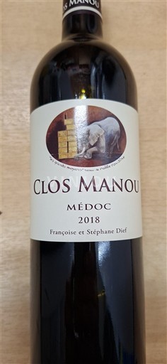 Víno Rouge sec Clos Manou 2018 Francie Bordeaux Médoc AOC