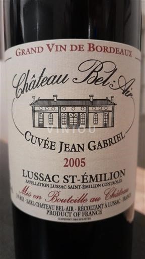 Bordeaux Lussac-saint-émilion Château Bel Air Jean Gabriel 2005