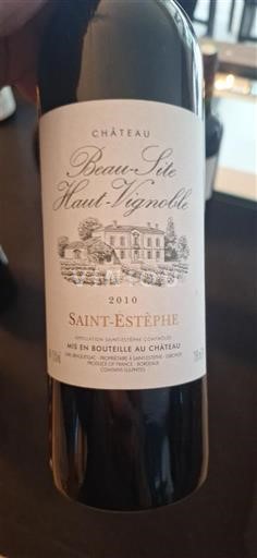 Bordeaux Saint-Estèphe Château Beau-Site Haut-Vignoble 2010