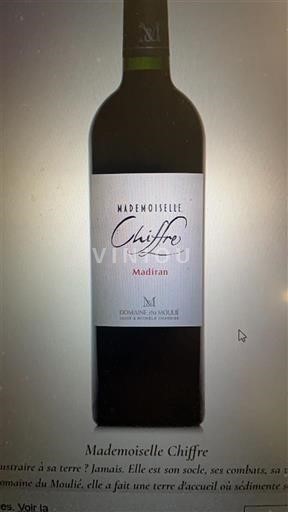 Sudoeste Madiran Domaine Moulié Mademoiselle Chiffre 2020