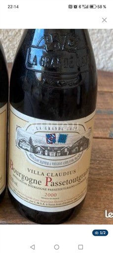 Burgundi Bourgogne-passetoutgrain Villa Claudius 2000