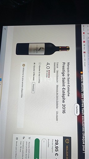 Burdeos Saint-Estèphe Marquis de Saint-Estèphe Prestige 2016