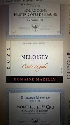 Bourgondië Mercurey Domaine Mazilly Agathe 2023