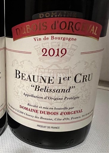 Burgundsko Beaune Premier Cru Domaine Bois d'Orgeval Belissand 2019