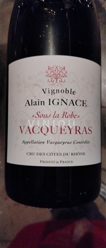 Valea Ronului Vacqueyras Vignoble Alain Ignace sous la robe 2022