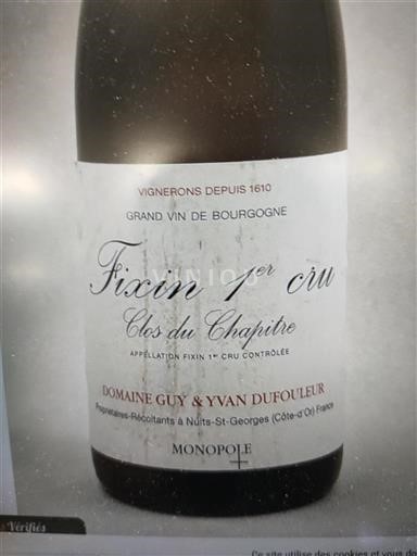Burgund Nicht spezifiziert Premier Cru Domaine Guy & Yvan Dufouleur Clos du Chapitre 2017