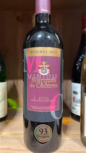 La Rioja Rioja Marqués de Cáceres Reserva 2012