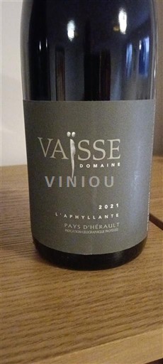 Languedok E paspecifikuar Domaine Vaisse L’Aphyllante 2021