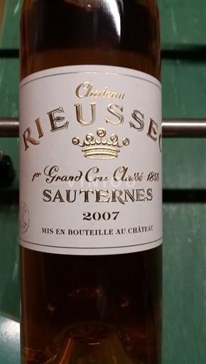 Bordeaux Sauternes Premier Cru Château Rieussec 2007