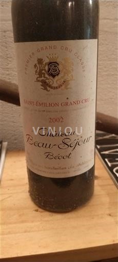 Bordeaux Saint-Émilion Grand Cru Premier Grand Cru Classé Château Beau-Séjour Bécot 2002