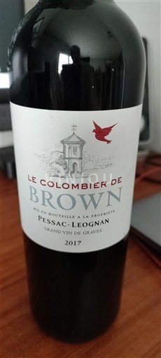 Bordéus Pessac-Léognan Château Brown Le Colombier de Brown 2017