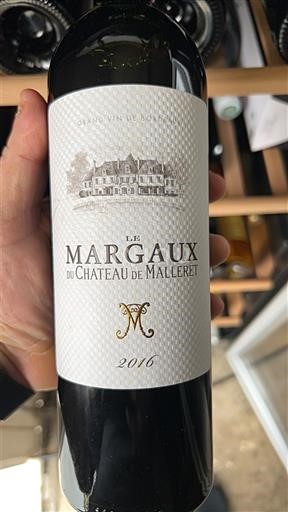 Bordeaux Margaux Château Malleret Le Margaux 2016