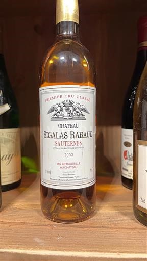 Bordeaux Sauternes Premier Cru Château Sigalas Rabaud 2002