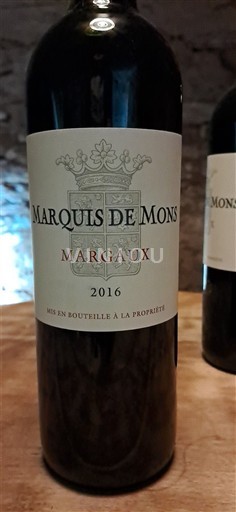 Bordeaux Margaux Château La Tour de Mons Marquis de Mons 2016