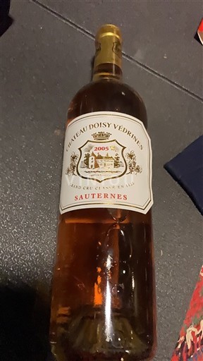 Bordeaux Sauternes Grand Cru Château Doisy-Védrines 2005