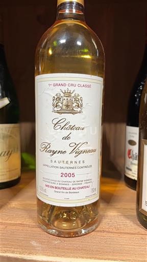 Bordeaux Sauternes Premier Cru Château Rayne Vigneau 2005