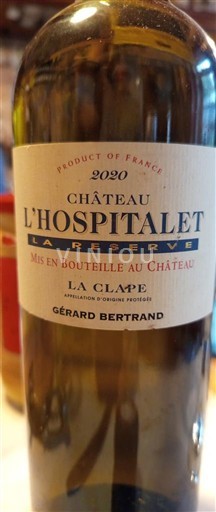Languedoc La Clape Château L'Hospitalet La Réserve 2020
