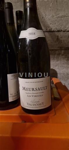 Bourgogne Meursault Domaine Vaudoisey Les Vireuils 2018