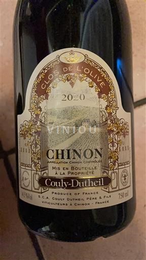 Loiren laakso Chinon Couly-Dutheil Clos de l'Olive 2020