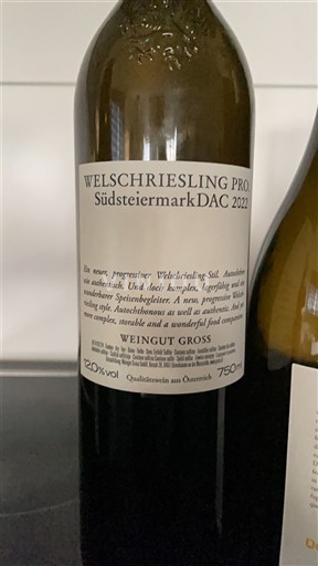 Steiermark Südsteiermark DAC Weingut Gross Welschriesling Pro 2022