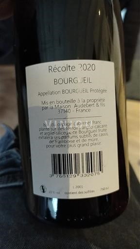 Loiren laakso Bourgueil Maison Audebert & Fils 2020