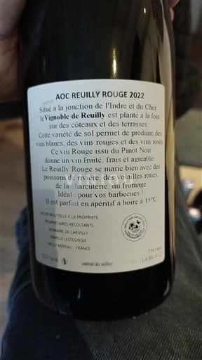 Thung lũng sông Loire Reuilly Domaine Chevilly 2022