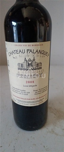 Bordeaux Bordeaux Supérieur Château Palanquey 2008