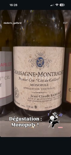 Burgundsko Chassagne-montrachet Premier Cru Jean-Claude Ramonet Clos du Cailleret Monopole 2015