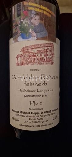Pfalz Niet gespecificeerd Weingut Michael Hopp Dornfelder Rotwein feinherb 2006