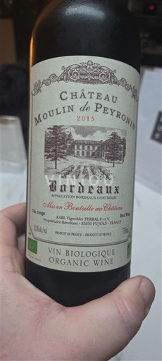 Bordéus Château Moulin de Peyronin 2015