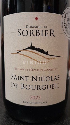 Thung lũng sông Loire Saint-Nicolas-De-Bourgueil Domaine Sorbier 2023
