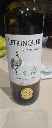 Sud-Ouest Côtes de Gascogne Letrinquer Aux Vols des Grues Non Millésimé