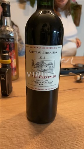 Bordeaux Castillon-côtes-de-bordeaux Château Terrasson Prèvenche 2016