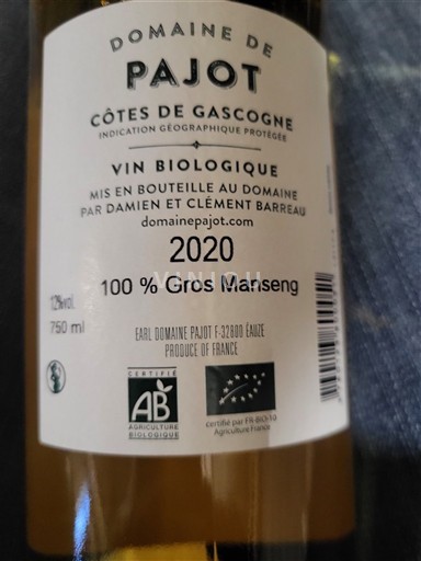 Sud-Ouest Côtes de Gascogne Domaine Pajot 2020