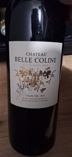 Bordeaux Blaye-Côtes-de-Bordeaux Château Belle Coline 2018