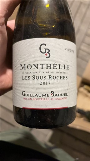 Burgundy Monthélie Domaine Guillaume Baduel Les Sous Roches 2017