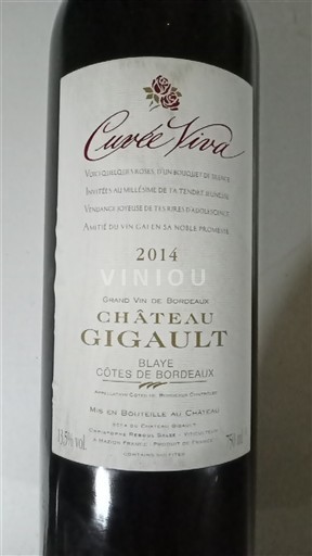Bordeaux Blaye-Côtes-de-Bordeaux Château Gigault Viva 2014