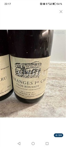 Burgundy Maranges Premier Cru Sorine & Fils Clos Roussot 2000